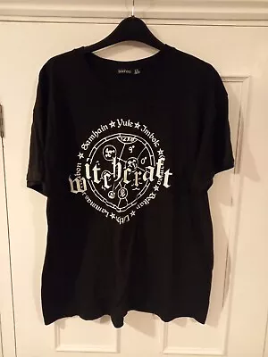 Buy Ladies Black T-shirt With Witchcraft Design By Boohoo Size 22 • 1.99£