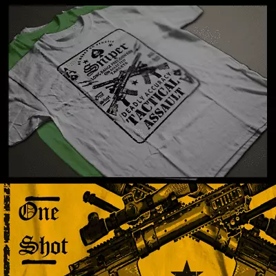 Buy Military Sniper T-Shirt Tactical Assault Sharpshooter Marksman Combat T-Shirt • 18.63£