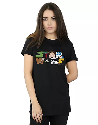 Buy Star Wars Women's Character Logo Boyfriend Fit T-Shirt • 13.99£