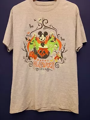 Buy Disney Parks Happy Halloween 2018 Dracula Mickey Mouse Grey Marl T Shirt Sz M • 15£