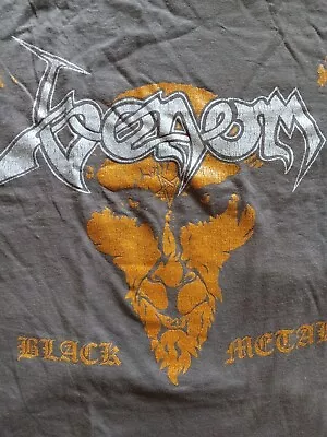 Buy Men's RARE Venom Black Metal Vintage Distressed Look, Gray T-shirt, Size Large • 15.73£