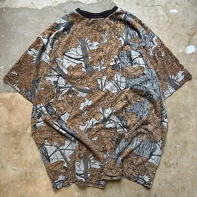 Buy Vintage Woods Eye Camo Woodseye Brand Camouflage Pocket T-Shirt Men’s 3XL Leaves • 24.26£