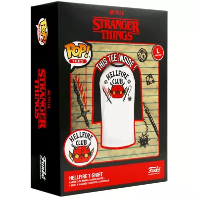 Buy Stranger Things Hellfire Club T-Shirt Long Sleeve Unisex Adult LARGE Funko POP! • 9.99£