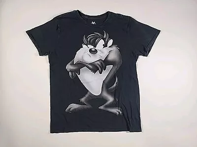 Buy Looney Tunes Shirt Large Black Tas Tasmanian Devil Crew Neck Short Sleeve Medium • 0.77£