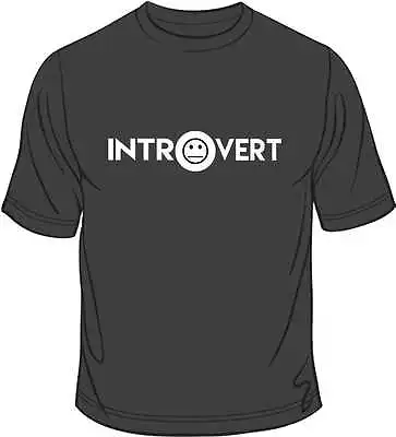 Buy Introvert Anti Social Funny 100% Cotton Unisex Men Black T Shirt • 11.99£