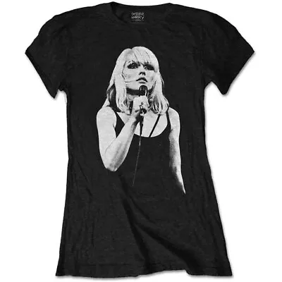 Buy Debbie Harry T Shirt Open Mic Blondie Logo New Official Womens Skinny Fit Black • 15.95£