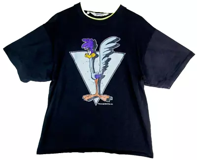 Buy Wile E. Coyote Road Runner T Shirt Vintage Chalk Line Men's Large Graphic Black • 15.86£