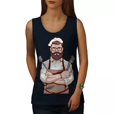 Buy Wellcoda Confident Chef With Beard And Culinary Tools Womens Tank Top • 17.99£