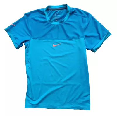 Buy Nike Rafael Nadal 2015 Madrid - Stuttgart Tennis Tea T-shirt RAFA Blue S • 50.67£