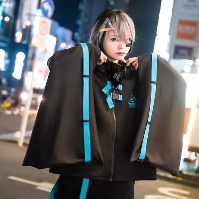Buy NEW ACDC Rag - Uzurai Cyberpunk Tech Kimono Black Blue Jacket • 68.15£