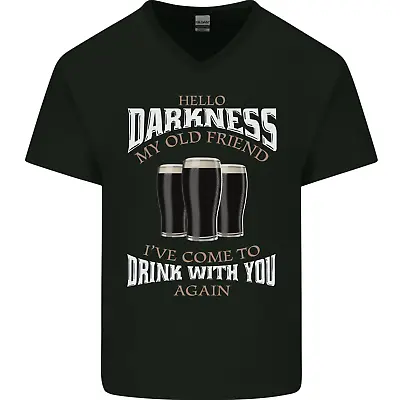 Buy Hello Darkness My Old Friend Funny Guiness Mens V-Neck Cotton T-Shirt • 11.99£