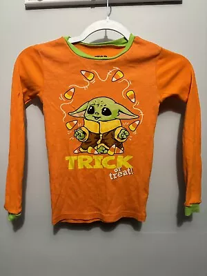 Buy Star Wars Baby Yoda Grogu Long Sleeve PJ Size 8 Unisex Child Orange • 6.22£