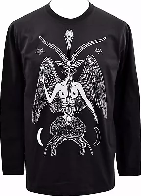 Buy Mens Long Sleeve Top Satanic Demon Goat Devil Black Magic Witchcraft Goth S-5xl • 22.95£