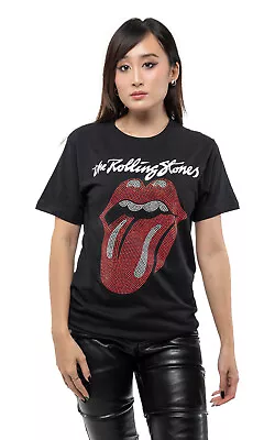 Buy The Rolling Stones T Shirt Diamante Logo And Tongue New Official Unisex Black • 18.95£