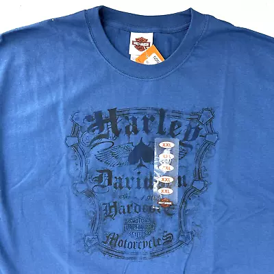 Buy Harley Davidson Beartooth Billings MT T Shirt Sz 2XL XXL Blue Spade Shield NWT • 32.67£