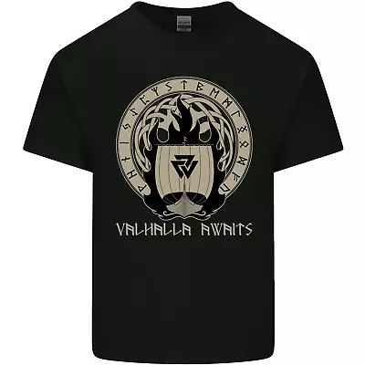 Buy Vikings Valhalla Awaits Valknut Symbol Odin Kids T-Shirt Childrens • 8.45£