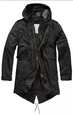 Buy Brandit M51 US Parka Urban Lining Fishtail Mens Casual Outdoor Jacket Black • 147.76£