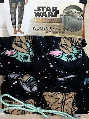 Buy Mandalorian Baby Yoda Women's Jogger Pajamas Pants Pockets, M (8-10) NEW • 13.30£