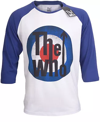 Buy The Who Raglan Shirt Target Logo Official Baseball Shirt Mod Retro M L XL NEW • 16.95£