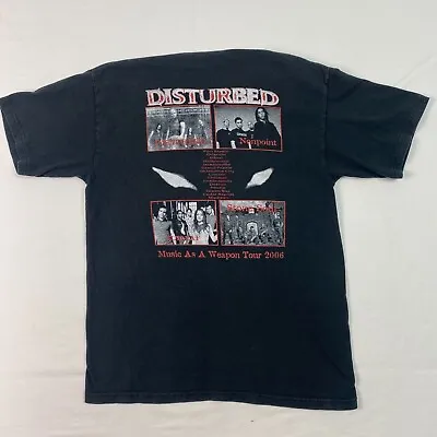Buy Disturbed T Shirt M 2006 Music As A Weapon Tour Concert Nonpoint Flyleaf Stone • 22.21£
