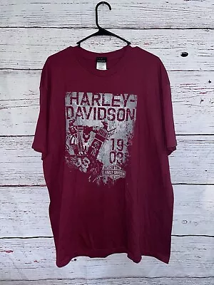 Buy Harley Davidson T-Shirt Men’s Size XL Cherry Red Mountain Creek Dalton , GA • 13.05£
