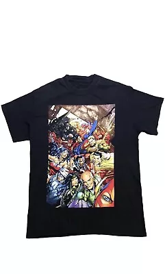 Buy DC Comics Justice League Retro Graphic Print Short Sleeve Black T-shirt/tee • 5£