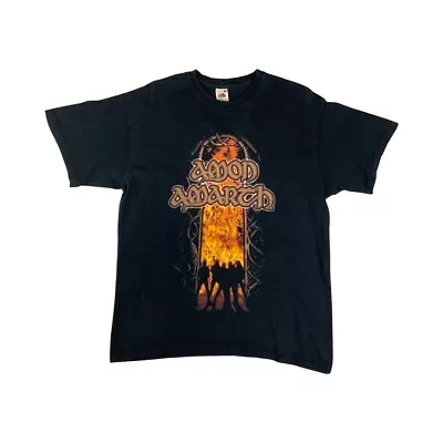 Buy Vintage Black Amon Amarth Once Sent From The Golden Hall Graphic T-Shirt Large • 40£