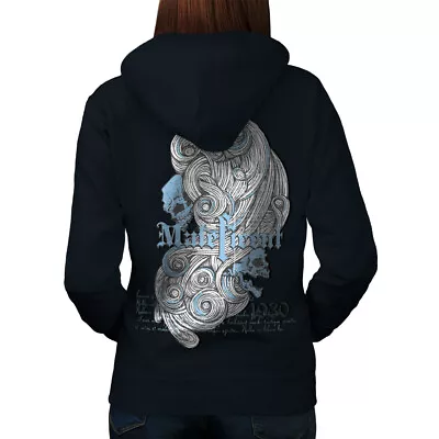 Buy Wellcoda Maleficent Death Skull Dead Womens Hoodie Back • 31.99£