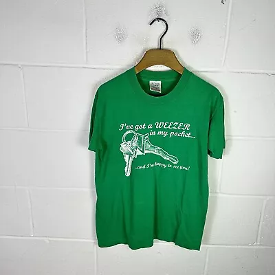 Buy Vintage Weezer Shirt Mens Small Green In My Pocket Single Stitch Rock Band 90s • 53.95£