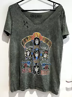 Buy Guns N' Roses T Shirt Next Size 16 1988 Tour Green Appetite For Destruction Good • 12.99£