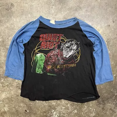 Buy Vintage 1984 Quiet Riot Metal Tour T Shirt Band Size Small  Motley Crue Poison • 200.37£