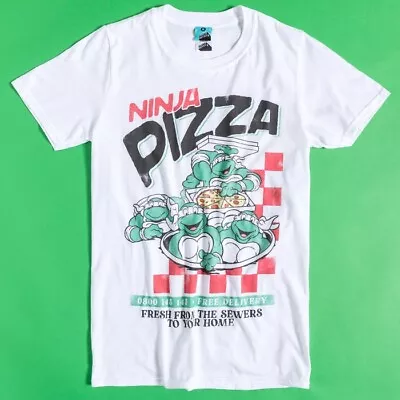 Buy Official Teenage Mutant Ninja Turtles Pizza White T-Shirt : S,M,XXL • 19.99£