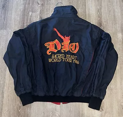 Buy Vintage 80s Dio Sacred Heart Tour Jacket 1986 Sz L Heavy Metal USA Band Rock • 280.03£