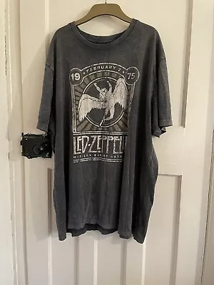 Buy Next Short Sleeve Grey Cotton Led Zeppelin T Shirt Size 4XL • 11.31£