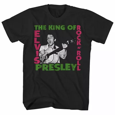 Buy Official Elvis Presley Album King Of Rock N Roll Mens Black T Shirt Elvis Tee • 14£