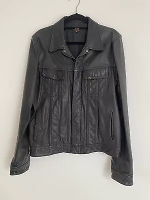 Buy Lee Rider Mens Black Leather Jacket • 115£