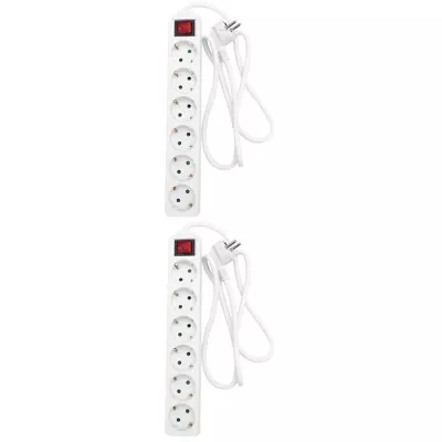 Buy  2 Pieces Multiple Devices Power Strip Double Safety European Style Portable • 31.35£