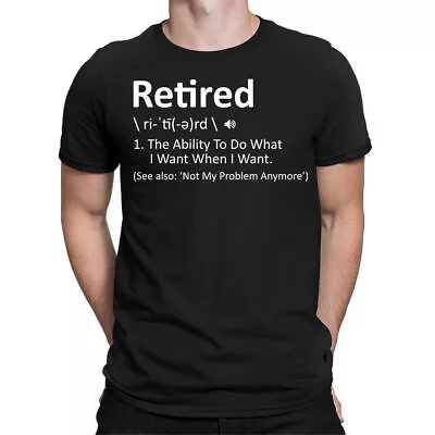 Buy Retired Definition Funny Retirement Gift Quote Mens Womens T-Shirts Tee Top #ADN • 9.99£