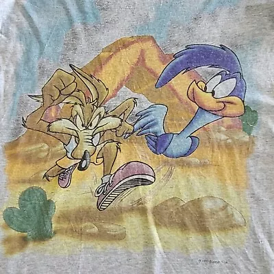 Buy Vintage 90s Road Runner Wile E Coyote Looney Tunes T-shirt Mens S ScreenStar Tag • 27.53£