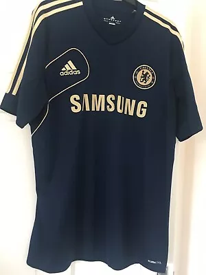 Buy Adidas Chelsea Football T-shirt, Navy And Gold Size 46/48 Chest • 15£