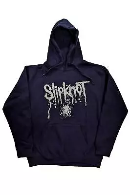 Buy Slipknot Hoodie Splatter Band Logo New Official Unisex Navy Blue Pullover • 31.95£