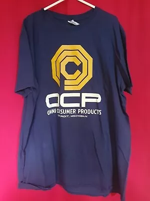 Buy Robocop OCP  T-shirt Blue With Yellow OCP Logo - Gildan Soft Spun • 10£