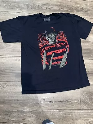 Buy Nightmare On Elm Street T-shirt L Regular Fit Black Horror Graphic Tee Mens • 9.31£