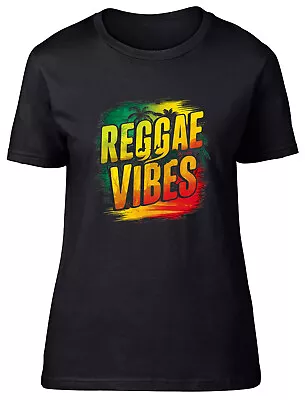 Buy Reggae Vibes Womens T-Shirt Rasta Music Jamaica Ladies Gift Tee • 8.99£