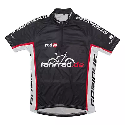 Buy SERIOUS Cycling Shirt Mens Jersey Black 1/4 Zip M • 16.99£