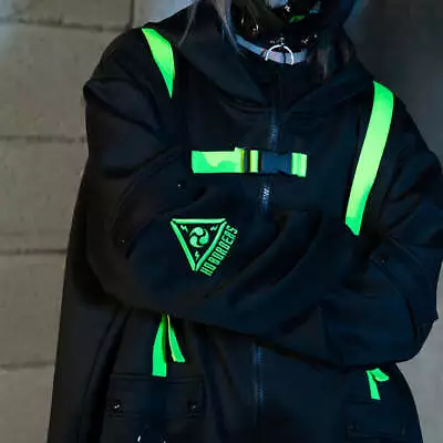 Buy NEW ACDC Rag - Uzurai Cyberpunk Tech Oversized Black Green Jacket • 65.35£