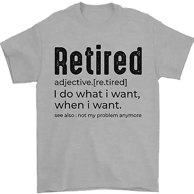 Buy Retired Definition Funny Retirement Mens T-Shirt 100% Cotton • 10.48£