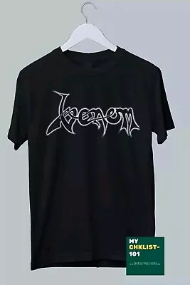 Buy  VENOM Men's Large Black T-Shirt Classic Death Metal Rock Band Music Logo  • 19.57£