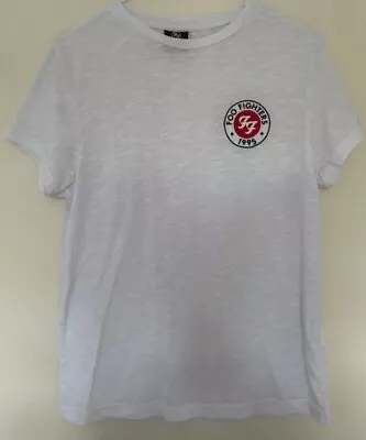 Buy Foo Fighters T Shirt Embroidered Rock Band Merch Tee Dave Grohl Ladies Size 12 • 17.95£
