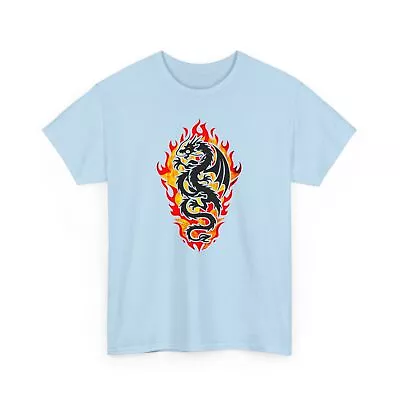Buy Welsh Mythical Red Fire-Breathing Dragon Tribal T-Shirt Unisex Heavy Cotton Tee • 20.03£